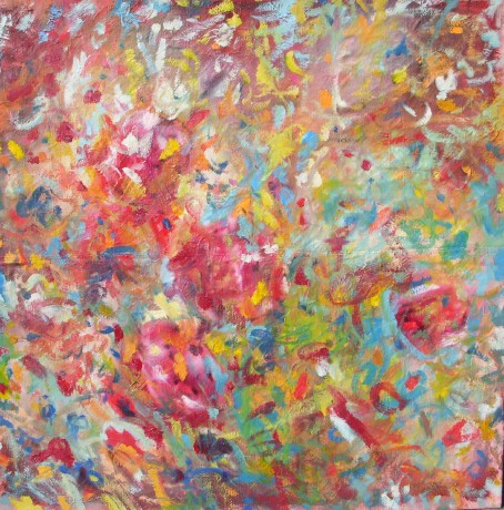 19. FLOWERS, olej na plátne, 105x105cm, 2011