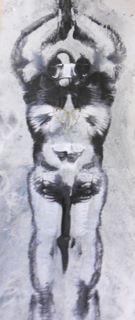 Zo série - Rorschachova analýza, akryl na plátne, 24 x 12 cm,2015